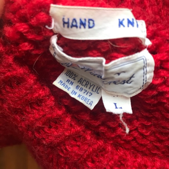 Vintage Hand Knit Christmas Sweater - Picture 3 of 3